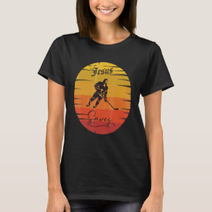 Camiseta Jesús salva objetivo de hockey Cristiano religioso