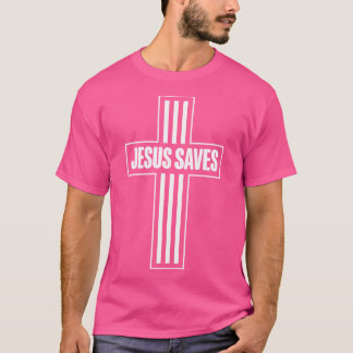 Camiseta Jesús salvó a la cruz cristiana