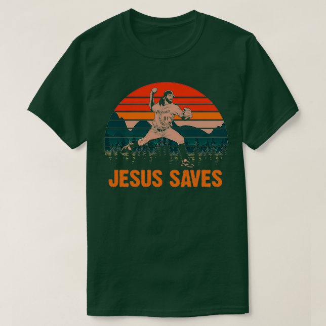 Camiseta Jesús Salvó al Béisbol Jesús (Diseño del anverso)