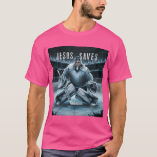 Camiseta Jesús salvó al portero de hockey