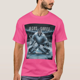 Camiseta Jesús salvó al portero de hockey