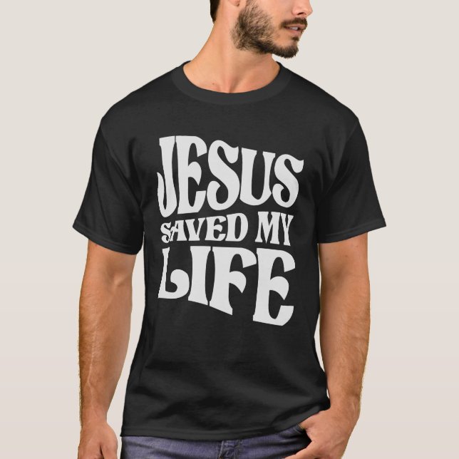 Camiseta Jesús Salvó Mi Vida Cita Cristiana (Anverso)