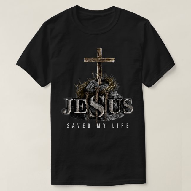 Camiseta Jesús Salvó Mi Vida Cristiana Biblia Religiosa Chu (Diseño del anverso)