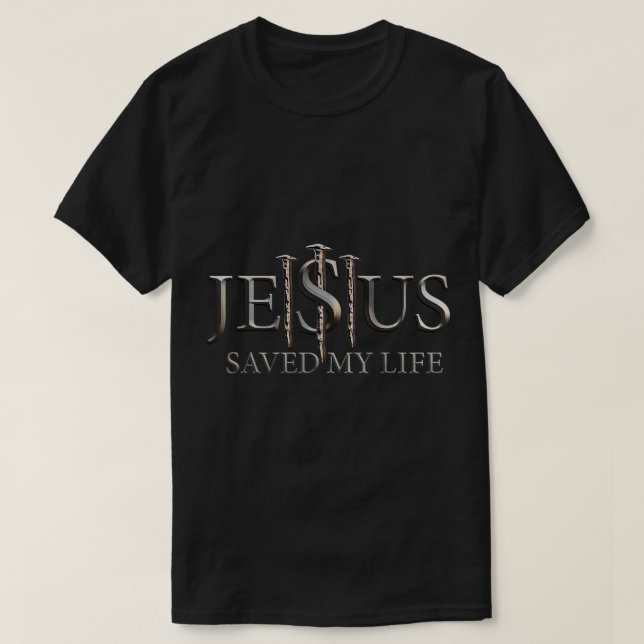 Camiseta Jesús Salvó Mi Vida Cristiano Creyente Religioso M (Diseño del anverso)