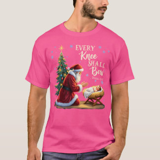 Camiseta Jesús Santa Navidades Cristianos Navidad Cada Knee