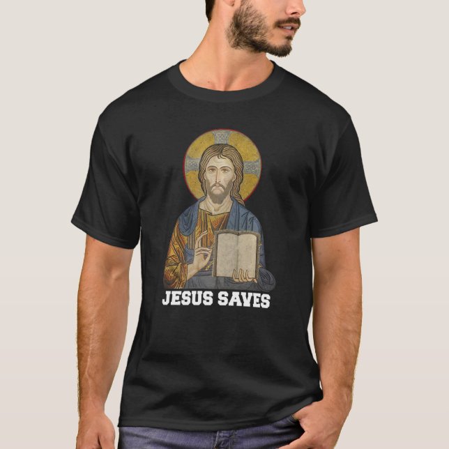 Camiseta Jesus Saves Christian Faith Trust in God Lord Chri (Anverso)