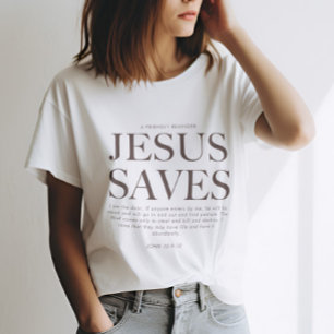 Camiseta Jesus Saves   Ropa Estética Cristiana Unisex T