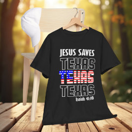 CAMISETA  JESUS SAVES TEXAS USA BIBLE VERSE
