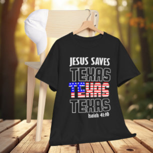 CAMISETA  JESUS SAVES TEXAS USA BIBLE VERSE