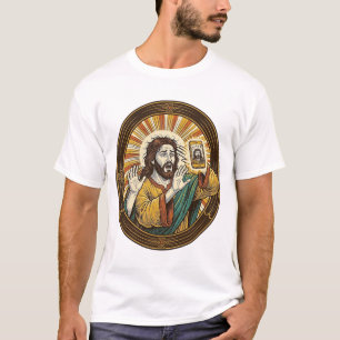 Camiseta Jesús Selfie Accidental de Cámara Frontal Doble Ba