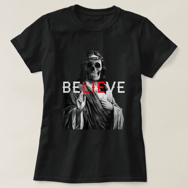 Camiseta Jesús Skull, Anticrista de Blackcraft, cree en Sat (Diseño del anverso)