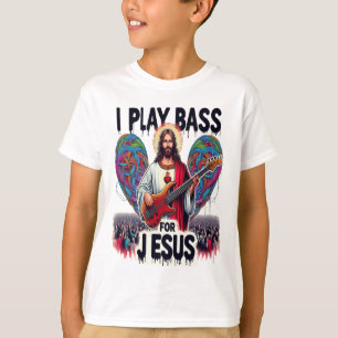 Camiseta Jesús sostiene una guitarra de bajo