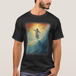 Camiseta Jesús Surfer Heaven Wave Surfing Christian Surf Be