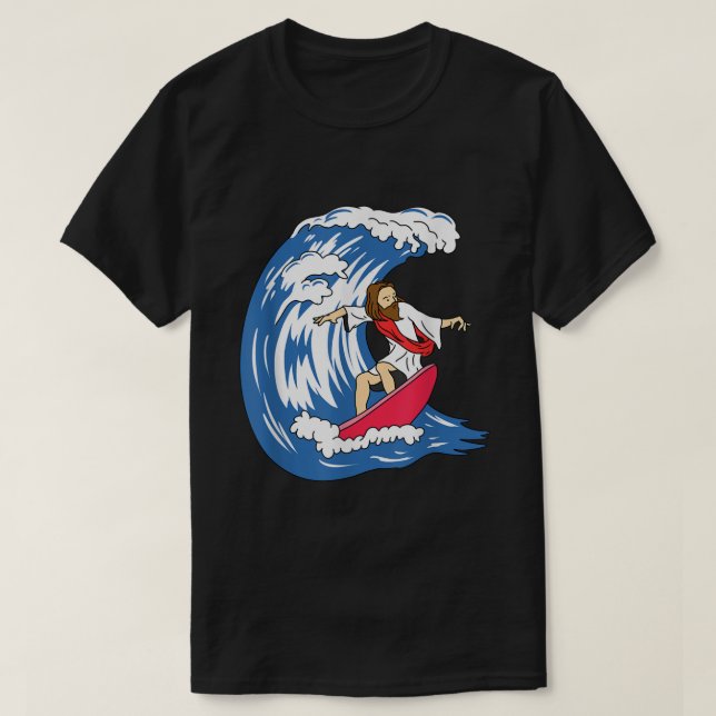 Camiseta Jesús Surfing Fundido Jesús (Diseño del anverso)