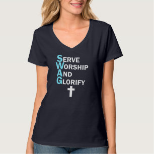 Camiseta Jesús SWAG sirve culto y glorify Faith Religio