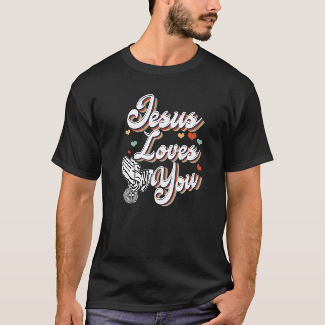 Camiseta Jesús Te Ama A Las Mujeres Gráficas De Estilo Retr (Anverso)