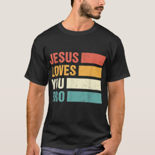 Camiseta Jesús Te Ama Bro Retro Estilo Vintage Gráfico Yo