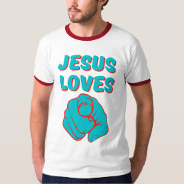 Camiseta Jesús Te Ama Cita Basada En La Fe Mens Ringer