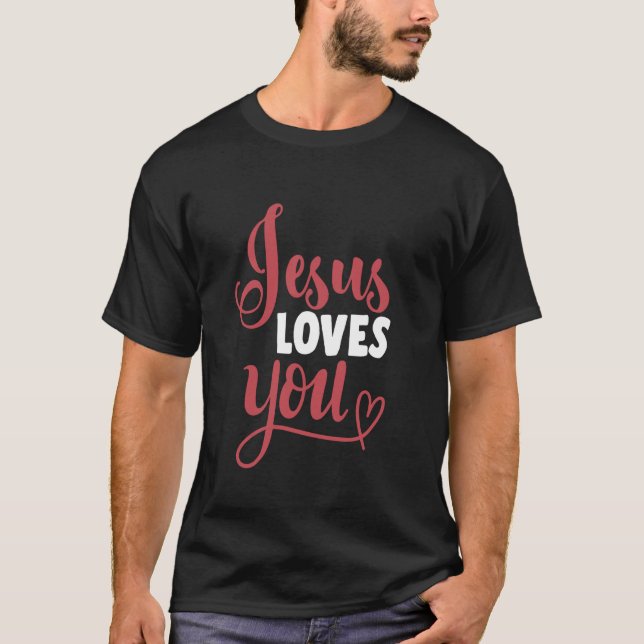 Camiseta Jesús Te Ama Dios Fe Jesús (Anverso)