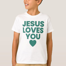Camiseta Jesús Te Ama El Cristiano De Los Niños Basado En L