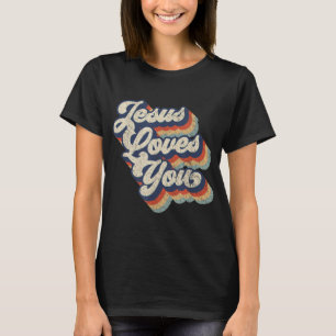 Camiseta Jesús Te Ama El Diseño Gráfico De Estilo Retro Vin