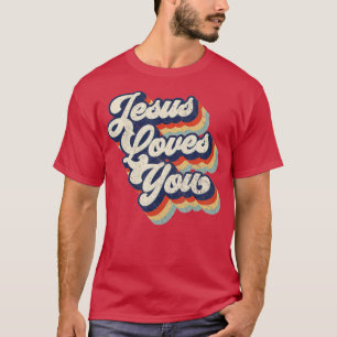 Camiseta Jesús Te Ama El Estilo Retro Vintage Mujeres De Di