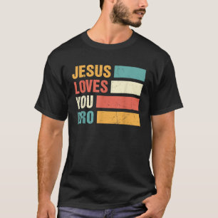 Camiseta Jesús Te Ama Hermano Cristiano Retro