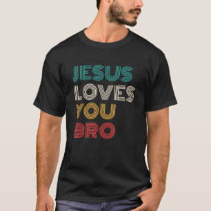 Camiseta Jesús te ama hermano divertida fe cristiana retro
