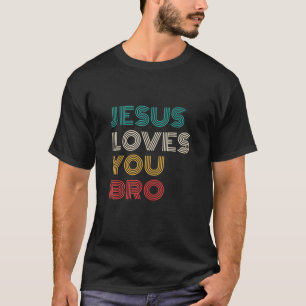 Camiseta Jesús Te Ama Hermano, Graciosa Fe Cristiana RetroJ