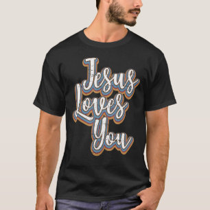 Camiseta Jesús Te Ama Retro Vintage Jesús 1