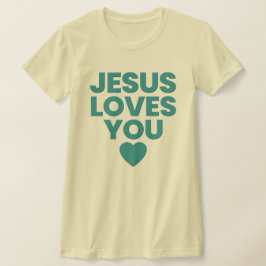 Camiseta Jesús Te Ama Tee, Impresión Cristiana, Grabado en 
