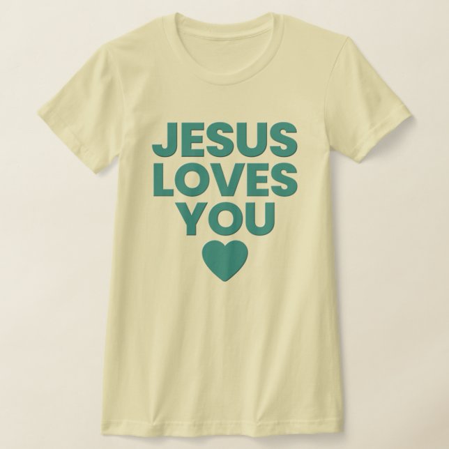 Camiseta Jesús Te Ama Tee, Impresión Cristiana, Grabado en  (Distribución)