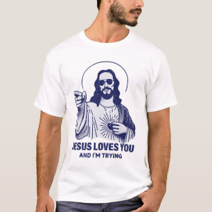 Camiseta Jesús te ama y yo estoy tratando