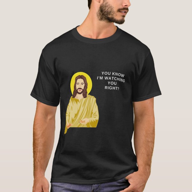 Camiseta Jesús te está observando a hombres graciosos catól (Anverso)