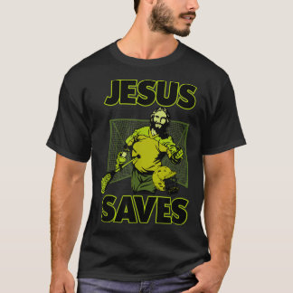 Camiseta Jesus The Lacrosse Goalie Saves T Shirt For Christ