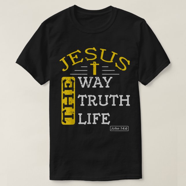 Camiseta Jesus The Way Truth Life Design (Diseño del anverso)