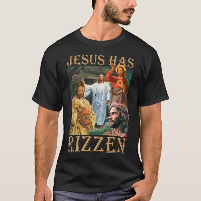 Camiseta Jesús Tiene Rizzen - Es Rizzen Jesus Rizz (Anverso)