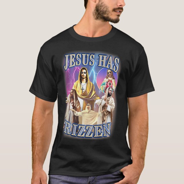 Camiseta Jesús Tiene Rizzen - Es Rizzen Jesus Rizz (Anverso)