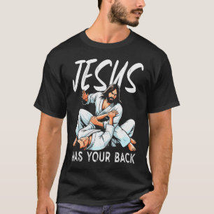 Camiseta Jesús Tiene Su Espalda Bjj Jiu Jitsu Christian Rel