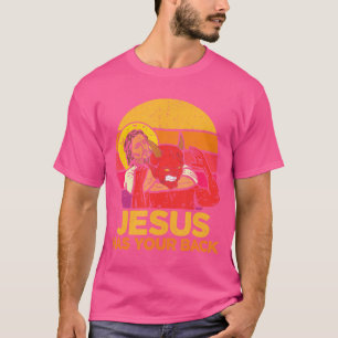 Camiseta Jesús Tiene Su Espalda Jiu Jitsu Retro Hombres Cri