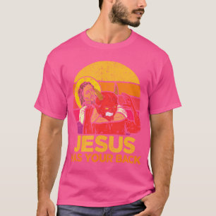 Camiseta Jesús Tiene Su Espalda Jiu Jitsu Retro Hombres Cri
