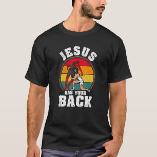 Camiseta Jesús tiene tu espalda el luchador cristiano relig