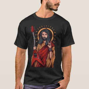 Camiseta Jesús tocando la guitarra de Heavy Metal