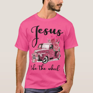 Camiseta Jesús Toma La Rueda Leopard Floral Coche Rosa Je