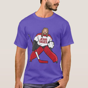 Camiseta Jesús, un divertido hockey, ahorra a un portero de