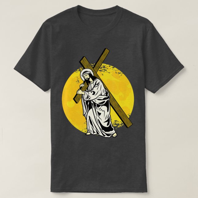 Camiseta Jesús Una Cruz Religión Viernes Santo Cristiano Bi (Diseño del anverso)