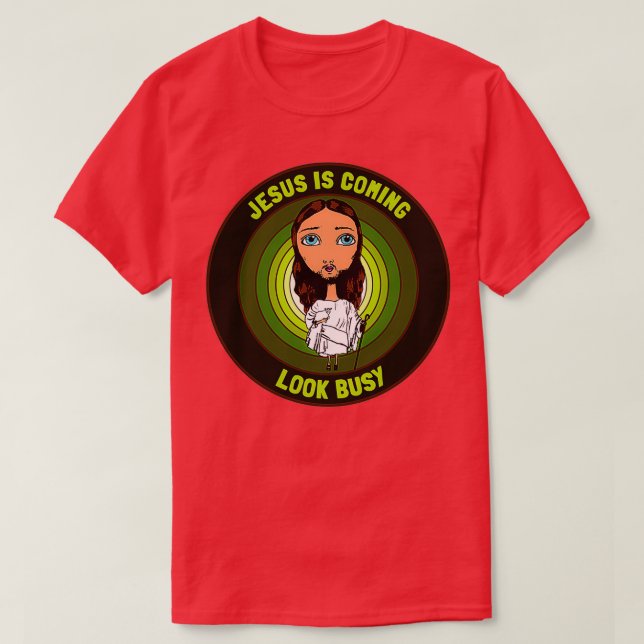 Camiseta Jesús viene a verse ocupado ilustracion de Jesús d (Diseño del anverso)