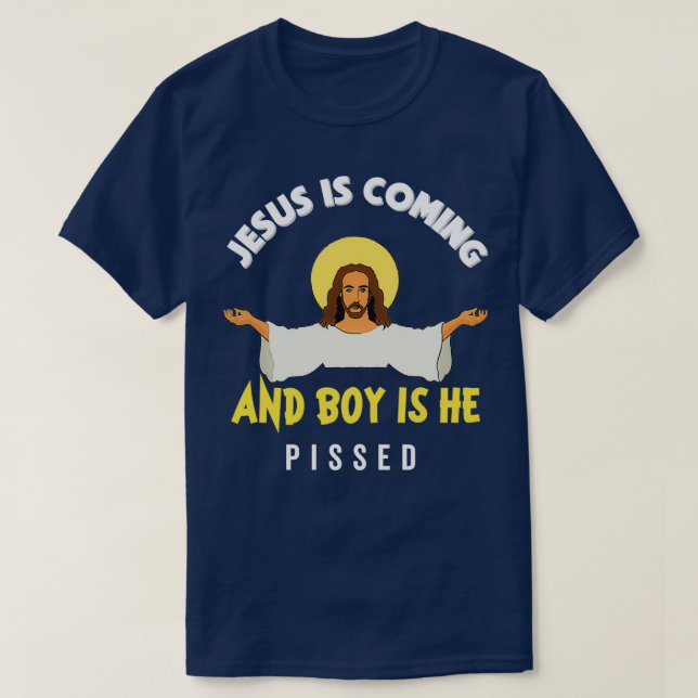 Camiseta Jesús Viene Y El Niño Es El Divertido Religio (Diseño del anverso)