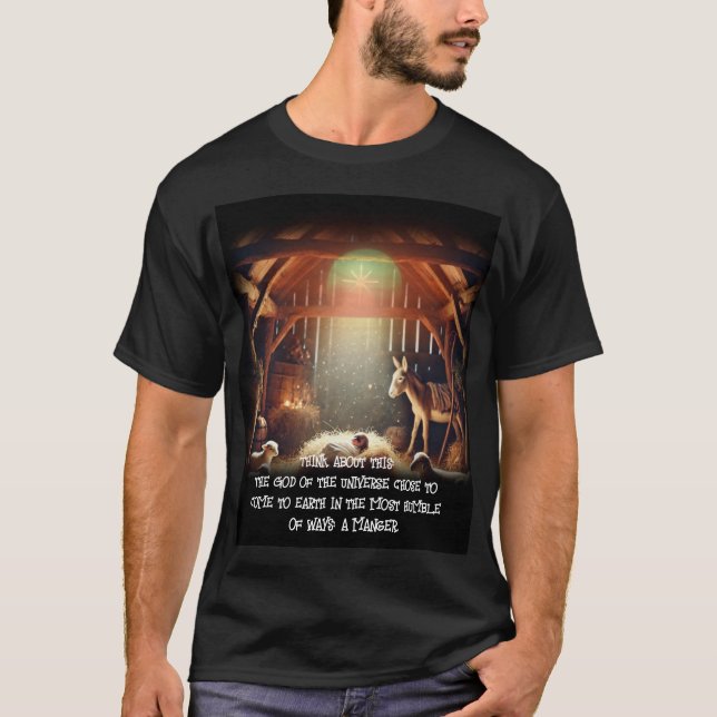 Camiseta Jesús vino en un pesebre (Anverso)