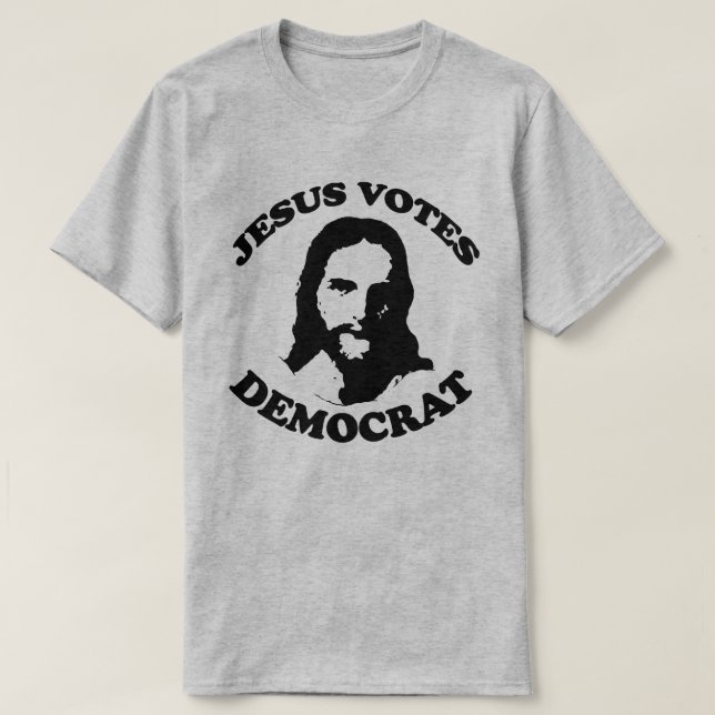Camiseta Jesús vota a demócrata (Diseño del anverso)